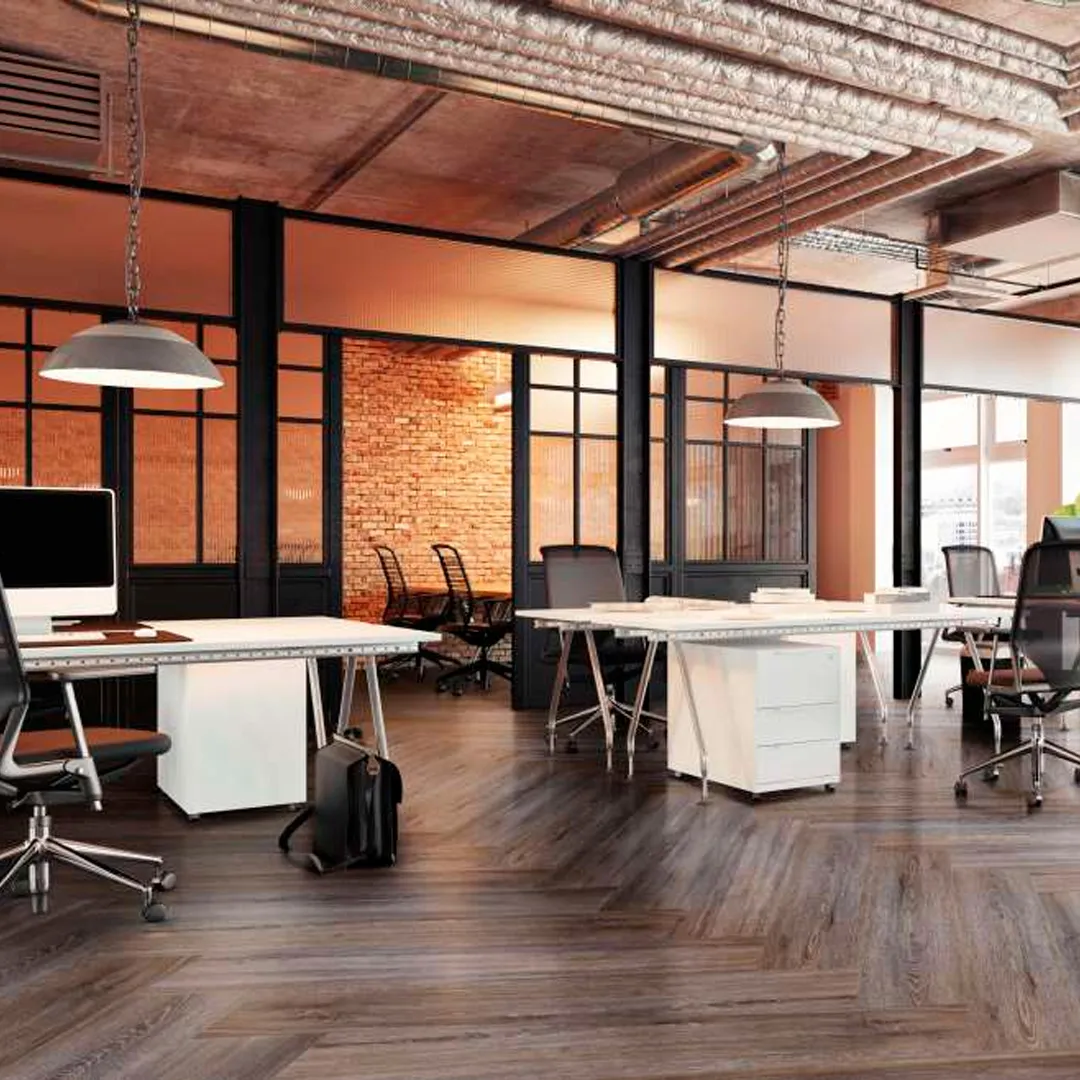 mbiente com piso vinílico Solare Ambiente corporativo com piso vinílico instalado pelo Grupo CR